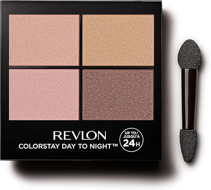 Revlon ColorStay 24 Hour Eyeshadow Quad with Dual-Ended Applicator Brush, Longwear, Intense Color Smooth Eye Makeup for Day & Night, Decadent (505) Unisex