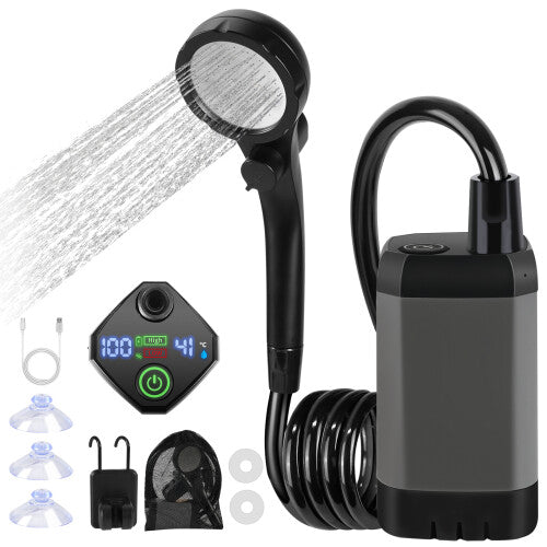 (Grey) Portable Shower Camping Shower Camp Outdoor Shower
