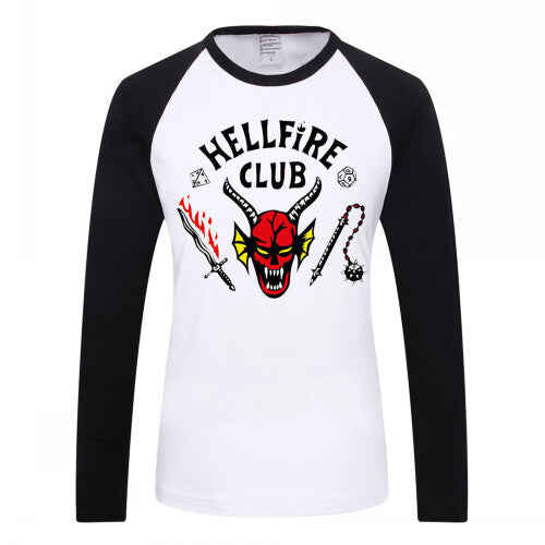 (9-10 Years) Kids Boys Long Sleeve Tops Stranger Things Season 4 Hellfire Club T-Shirts Autumn Pullover