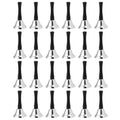 24 Pieces Black Wooden Metal Bells Musical Percussion (Nickel White)