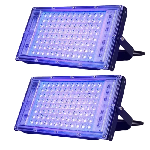 2 Pcs UVA Black Light 220V-240V Black Lights IP65 Waterproof Black Light for Black Light Stage Lighting Body Paint 100W