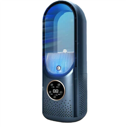 Air Cooler LED Display Air Conditioning Humidification Electric Fan 6 Speed Silent Timer Fan Humidifier Fan Blue