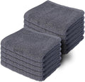 10 Pc Face Flannels Pack – 500 GSM 100% Egyptian Cotton Towel Set - Quick Dry and Absorbent Wash Cloth - Easy Drying Kitchen and Bath Flannel for Home Spa & Professional Use (Charcoal 30x30CM)