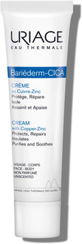 Uriage Bariederm-Cica Repairing Cream with D-Panthenol & Copper-Zinc - Wound Healing Barrier Cream - Multi-purpose (minor cuts, burns) - For Damaged & Irritated Skin - Water Resistant - 40ml