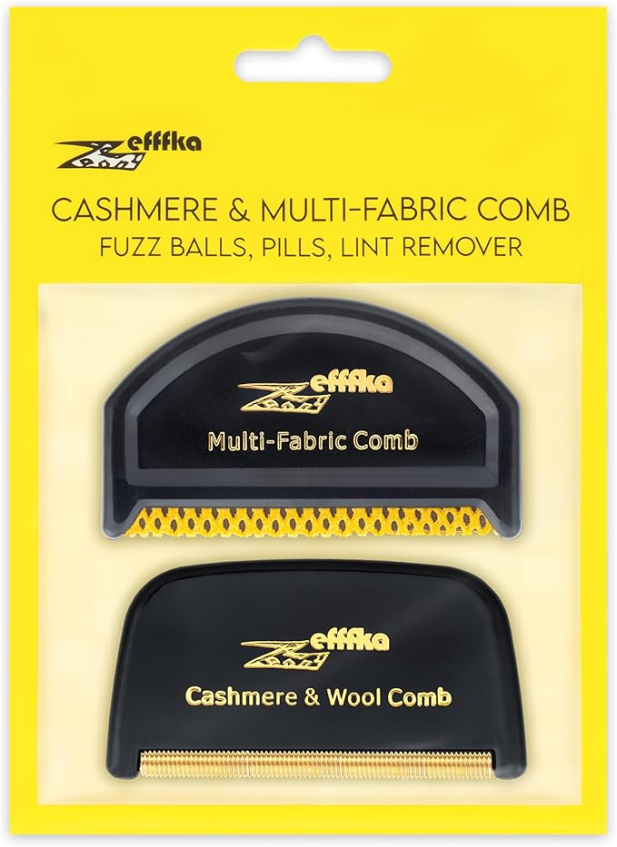 ZEFFFKA mere Fine Wool Clothes Sweater Multi-Fabric Garments De-Pilling De-Fuzzing Comb Lint Fuzz Balls Remover Pills Cleaner and Shaver