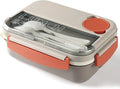 Bento Box Lunch Boxes,1300ML Stackable for Adults,Leak-Proof Container with Compartments,4-in-1 Lunchbox Sauce Pot Cutlery Set,Microwave Dishwasher Safe Available. (Beige)
