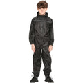 (11-12 Years, Black) Unisex Puddle Suit Rainwear Waterproof Rainsuit