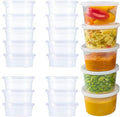 50 Pack Small Containers with Lids for Storage Slime Containers Sauce Pots Plastic Leakproof Sauces Cups for Jars, Dips, Salads, Chutney, Restaurants, Takeaway, Catering (4oz/100ml)