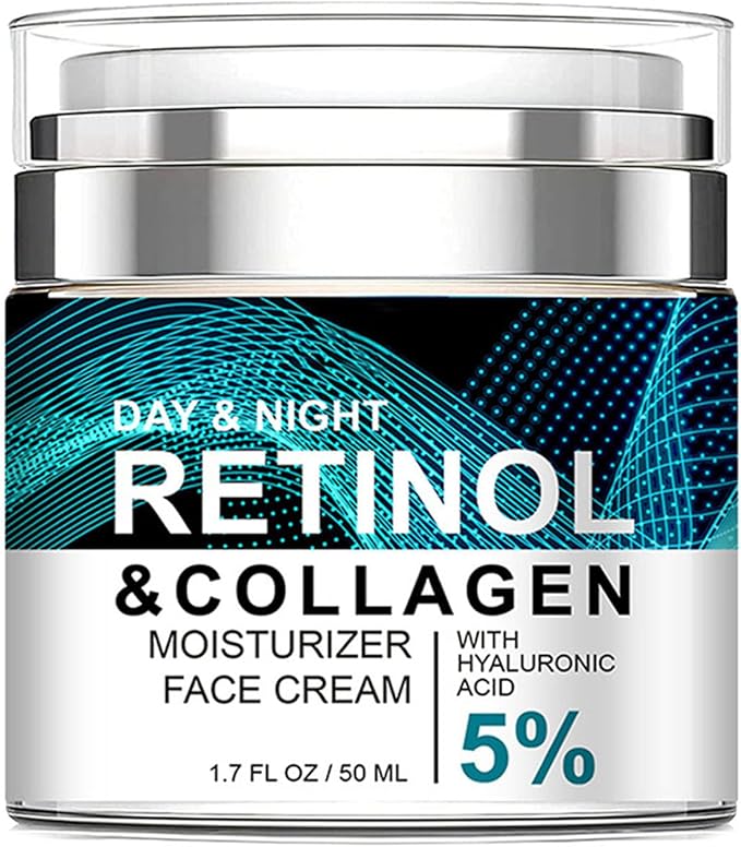 Advanced Retinol Collagen Cream for Face with 5% Hyaluronic Acid Anti-Aging Retinol Cream Anti-Wrinkle Reduce Fine Lines Lifting and Firming Cream 24-Hour Facial Care Suitable For Most Skin Types 50ml