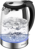 COSORI Kettle, 3000W, Food-Grade Stainless Steel Filter & Inner Lid, Glass Spout, BPA Free, Easy-Clean & No-Spash Design, Electric Fast Boil Tea Kettles With LED, Boil-Dry Protection, Auto Shut-Off