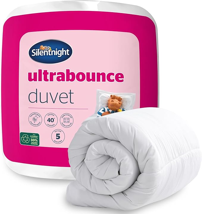 Silentnight Ultrabounce 13.5 Tog King Size Duvet - Thick Warm Winter Duvet Quilt Hypoallergenic and Machine Washable - King Size Bed, White