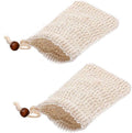 nuoshen 2 pcs Sisal Soap Bag, Natural Organic Soap Bag Exfoliating Soap Saver Pouch with Drawstring for Foaming, Drying Soaps, Exfoliation