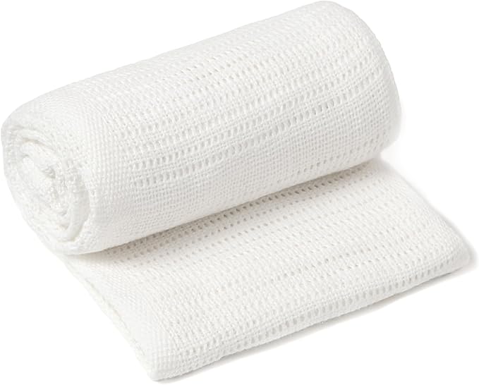 Clair de Lune Soft Cotton Cellular Shawl Baby Pram Blanket White 70 x 90 cm
