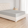 Amazon Basics Bedding Soft Microfibre Emperor Fitted Sheet with 12 inch (30 cm) Deep Pocket, 200 x 200 cm, Light Grey