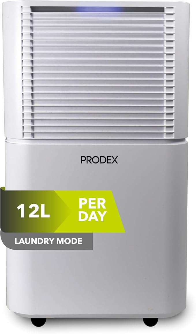 12L/Day Dehumidifier for Mould Removal & Clothes Drying, Extracts Moisture in your Home/Office/Garage, Low Energy Dehumidifier, Removes Damp & Condensation, 24 Hour Timer
