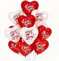Red Heart Balloons,20pcs I LOVE YOU Balloons,Red Anniversary Decoration for Valentines Day