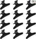 12 PCS Hairdresser Clips, Butterfly Hair Clips, Black Sectioning Clamps, Claw Clip Salon Clip Barrettes Styling Accessories for Women Girls (Black)