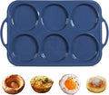 10cm Giant Silicone Yorkshire Pudding Tray with Metal Handles,6 Cup Non Stick Jumbo Silicon Yorkshire Pudding Tin,Large Muffin Top Moulds for Baking Pan,Oven,Egg Bites,Whoopie Pie,Tart, Grey