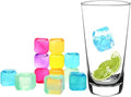 Ram® 50 Pack Reusable Ice Cubes for Drinks Frozen Cold Drink Chilled Ice Cubes Multi-Coloured