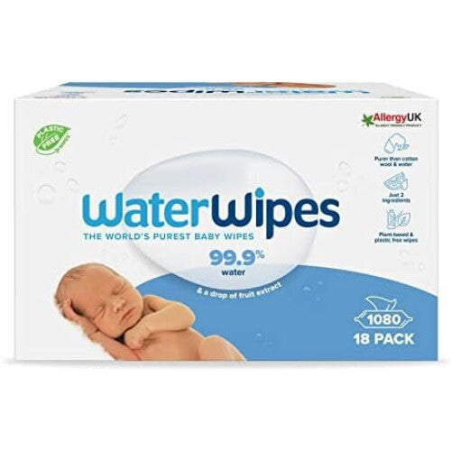 Original Plastic Free Baby Wipes, 1080 Count (18 packs)