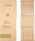 Reusable Glass Drinking Straws with Cleaning Brush Eco Friendly Party Summer Use Birthday Smoothie Milk Shake Clear Water Juice Straw Hot and Cold Drinks (Pack of 4)