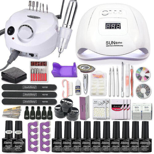 Nail Art Set 120/80/54w Uv Led Lamp Gel Nail Polish Set Electric Nail Drill Nail Art Set- Ssxjv