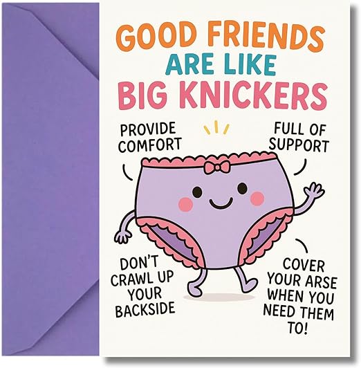 LimaLima Funny Best Friend Birthday Card for Women Friend with Humour Besties Are Like Big Knickers Design