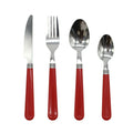 (Red, 24pc set) Cutlery Sets Red/Grey/Black PP Dishwasher Safe