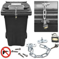 Wheelie Bin Lid Chain Lock-Easily Fitted with Padlock Stop FLY TIP
