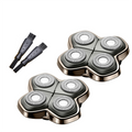 2Pack Professional Replacement Head for Skulls Pitbulls Shaver Gold PRO, Silver Diamond