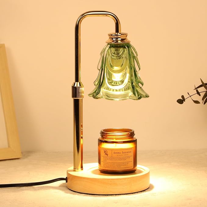 Candle Warmer Lamp with Timer Electric Adjustable Height Candle Warmer Dimmable Wax Warmer Lamp Jar Candles with 2 Bulbs for Home Decor & Office