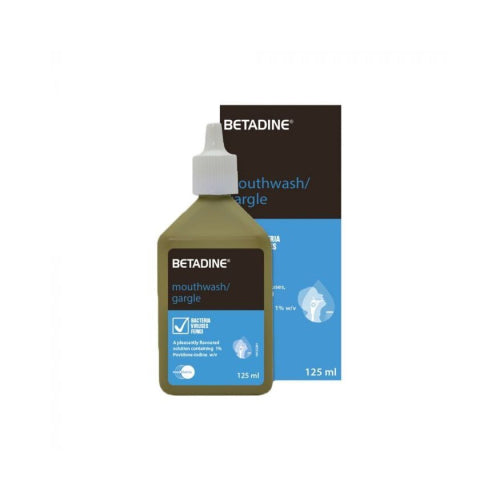 Betadine Mouthwash/Gargle - Antiseptic Solution for Oral Hygiene and Gargling 125mL