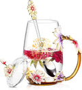 Luka Tech Flower Glass Mug Tea Cup Unique Gift Idea for Birthday Mothers Day Christmas, Sometimes You Forget That You are Awesome Inspirational Thank You Gifts for Women, Coworker, Friends,Female