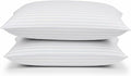 Comfy Nights Pillow 2 Pack Hotel Quality Stripe Bed Pillow Hypoallergenic & Anti Dust Mite Resistant Firm Support Side Sleeper Bounce Back Pillows (Pack of 2)