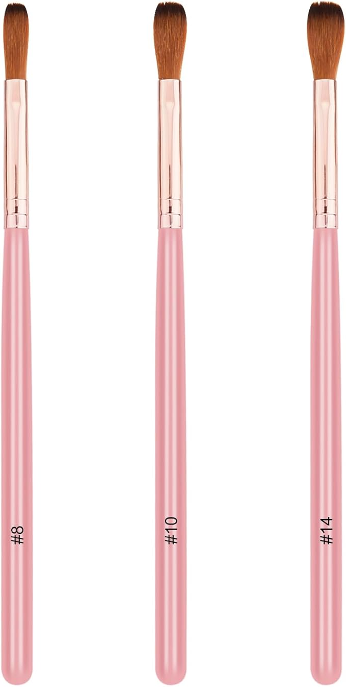 3 Pcs Acrylic Nail Brush Set,Size 8/10/14 Nail Brush Set for Nail Extension Acrylic Nail Art Design Women Gift Set – Manicure & Pedicure Nail Brushes for Professional Use