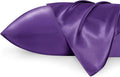 Bedsure Satin Pillowcase for Hair - Similar to Silk Pillowcase, Cooling Pillow Cases 2 Pack with Envelope Closure, Gifts for Women, Queen & Standard Size 50x75 cm, Petunia Purple