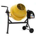 63L Portable Cement Mixer with Wheels, Yellow