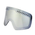 Ski Goggles with Double Layer Detachable Anti-Fog Lens for Snowboarding - Silver Lens, UV Protection, Adjustable Strap