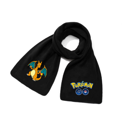 (Scarf ~ 8) Pikachu fall and winter scarf black casual warm printed neck scarf neck protector, children's gifts