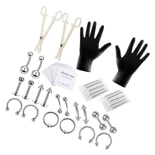 Professional Metal Body Piercing Tool Kit for Lip & Nose