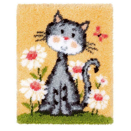 Latch Hook Rug Kits DIY Crochet Yarn Rugs Hooking Craft Kit with Color Preprinted Pattern Design for Adults Kids ()