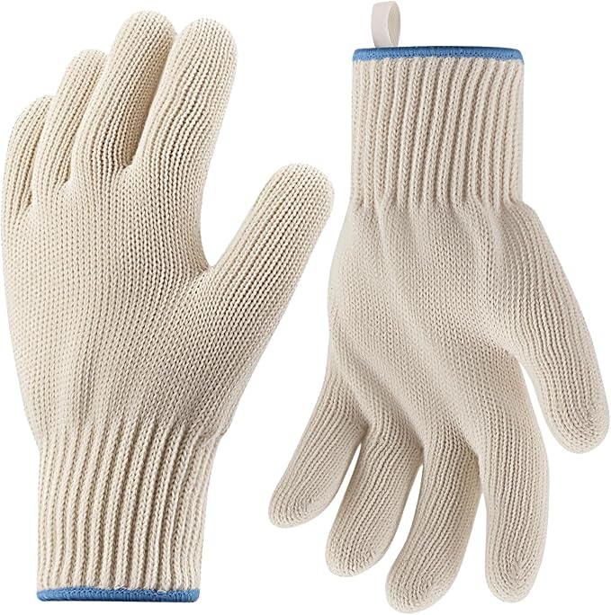 Heat Resistant Oven Gloves, Heat Resistant Cooking Oven Gloves with Fingers Grill Glove, Full Hand Protection, Grill Gloves for Outdoor Grill Gloves for Hot Food Handling(Set of 2)