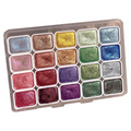 20 Colors Watercolor Painting Set, Metallic Paint Glitter Watercolour Solid Box,(1ML-A)