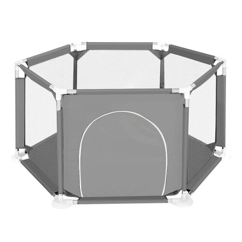 (Gray) Baby 6 Sides Kid Activity Center Safety PlayPen