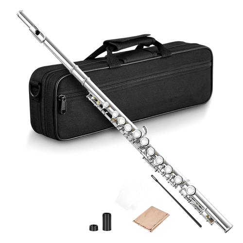 16 Closed Open Holes C Key Professional Transverse Flute Concert Music