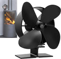 Wood Stove Fan 4 Blades Silent Operation Wood/Log Burner/Fireplace- Color Black