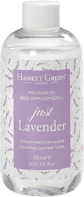 Hassett Green London - Just Lavender - Fragrance Oil Reed Diffuser Refill - Larger Size 250ml Bottle