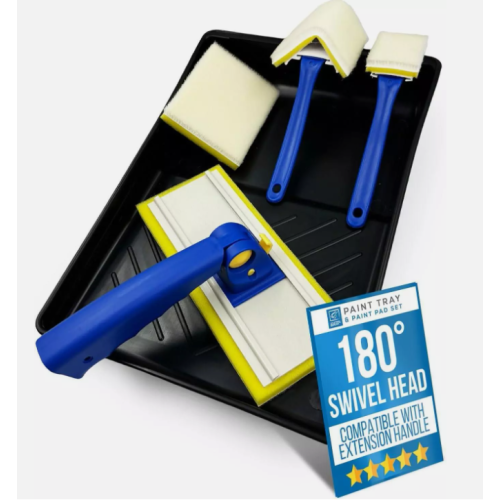 Paint Pad Set Decorating Pads Edger Tool Refill Handle Tray Painting