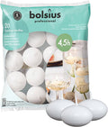Bolsius Floating Candle - White - Bag of 20 - Long Burning Time of 4 Hours - Clean Burn - Interior Decoration - Vegan Wax - 3 x 4.5 cm
