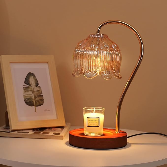 Candle Warmer Lamp with Dimmer - Electric Candle Lamp with Timer for Jar Candles Scented Candles with 2 Bulb[Energy Class F]